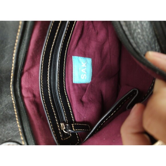 The Sak Pebbled Leather Purse Dark Brown Bag Cross Body Shoulderbag Hand… - Picture 8 of 14